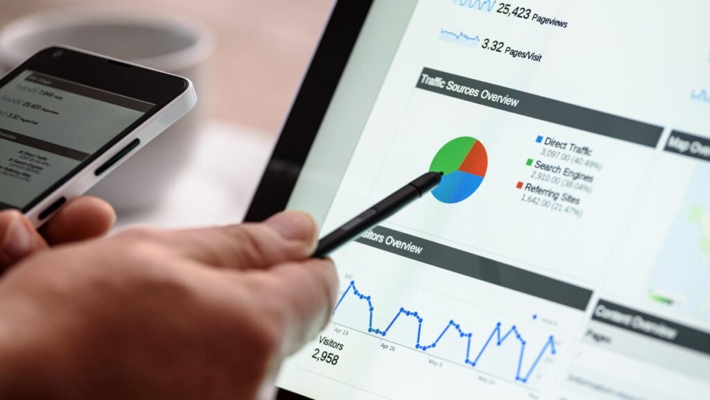 パソコン表示されたグラフ