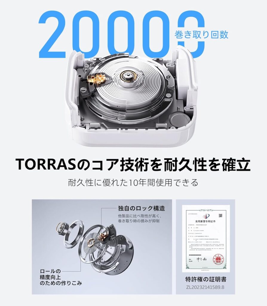 TORRAS FlexLine 67Wの自動巻取り機構