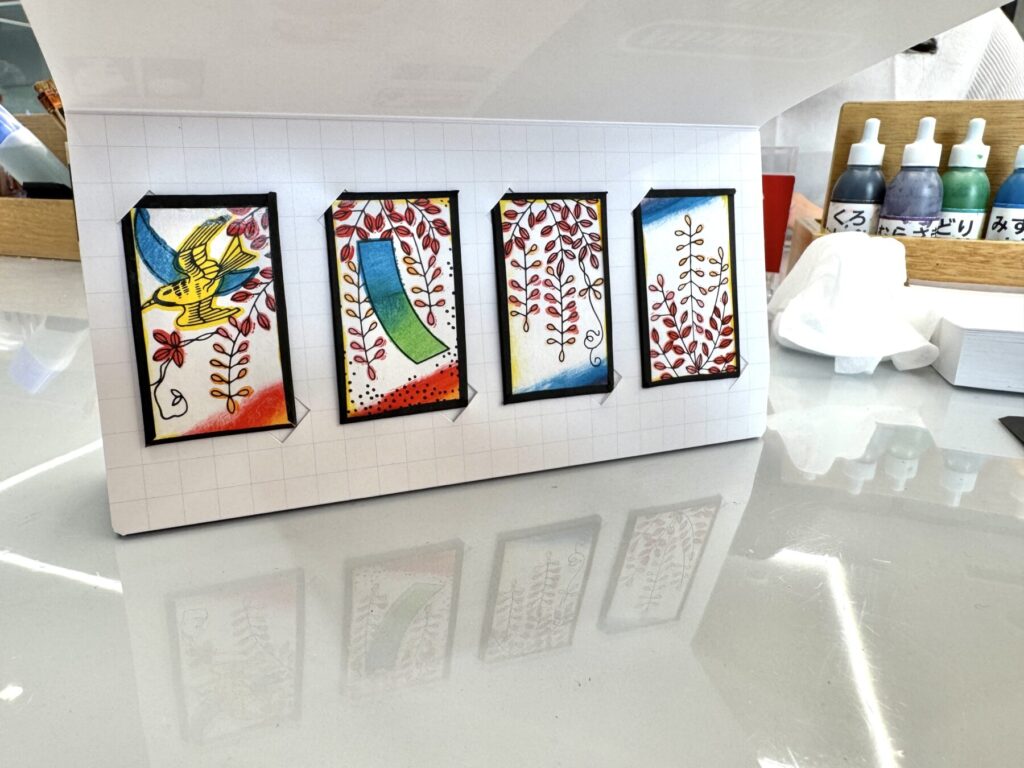 ニンテンドーミュージアムのクラフトコーナーで作った花札