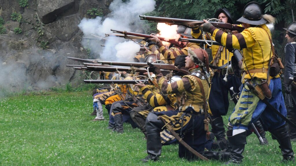 戦地で戦う兵士