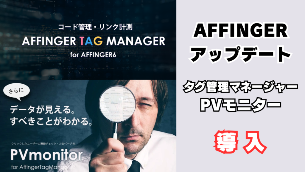AFFINGER タグ管理マネージャーとPVモニター導入