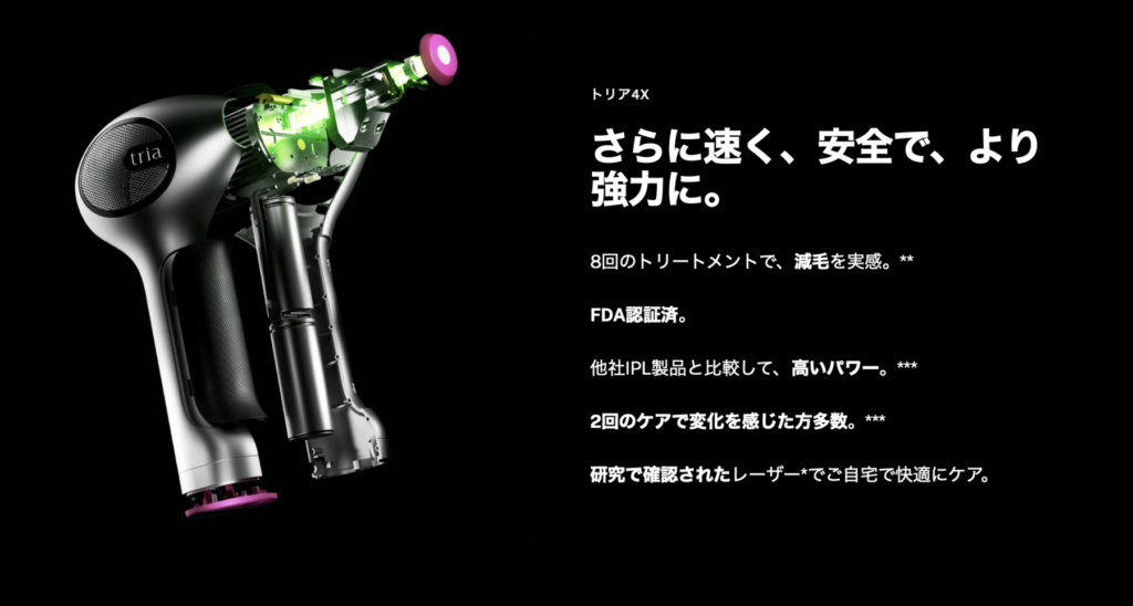 家庭用レーザー脱毛器トリア4X